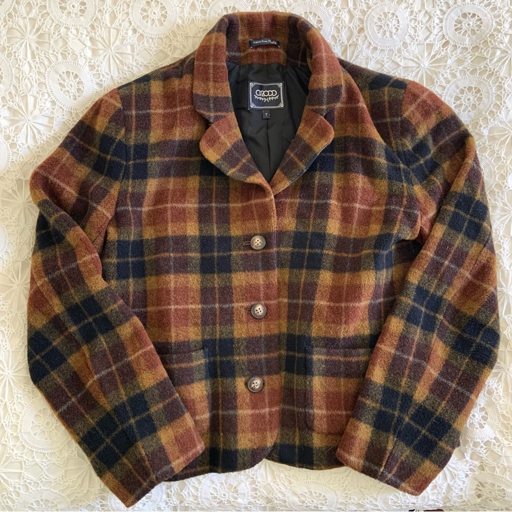 G2000 wool plaid blazer coat
